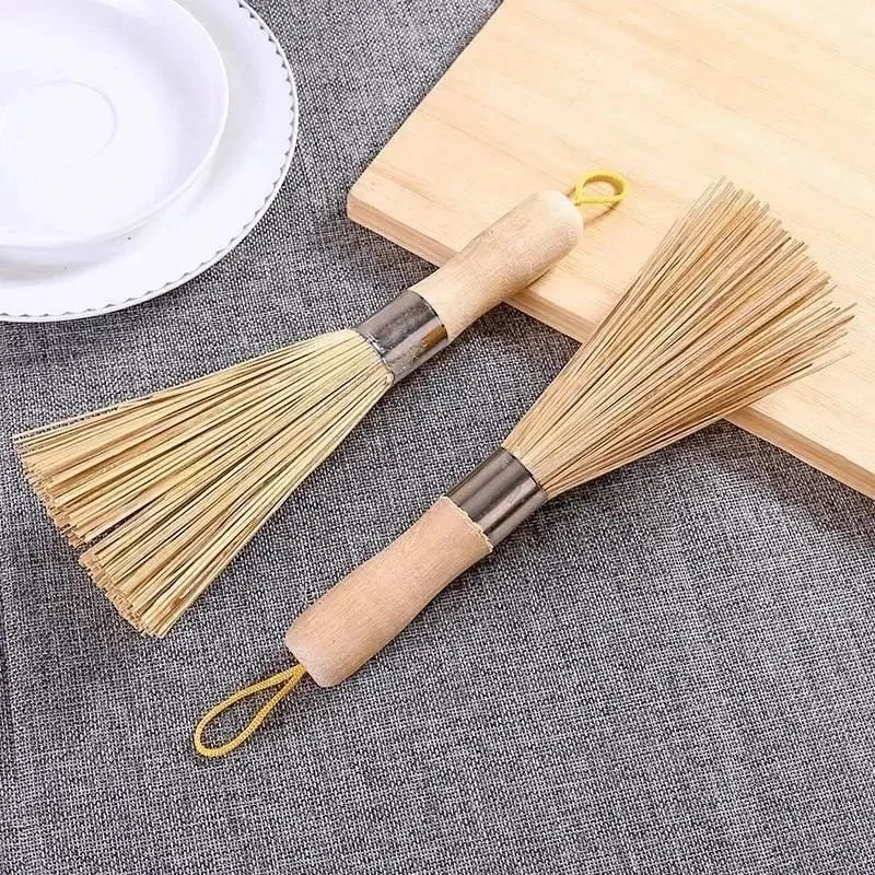 Factory Bamboo Wooden Pot Brush Dish Wash Cleaning Eco-Friendly Natural Kitchen Tool Broom With Long Wood Handle For Dishwashing