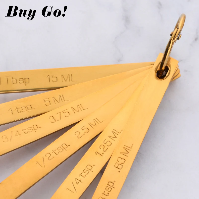 Measurement Tools Coffee Measure Spoon Set Stainless Steel Copper Measuring Spoons