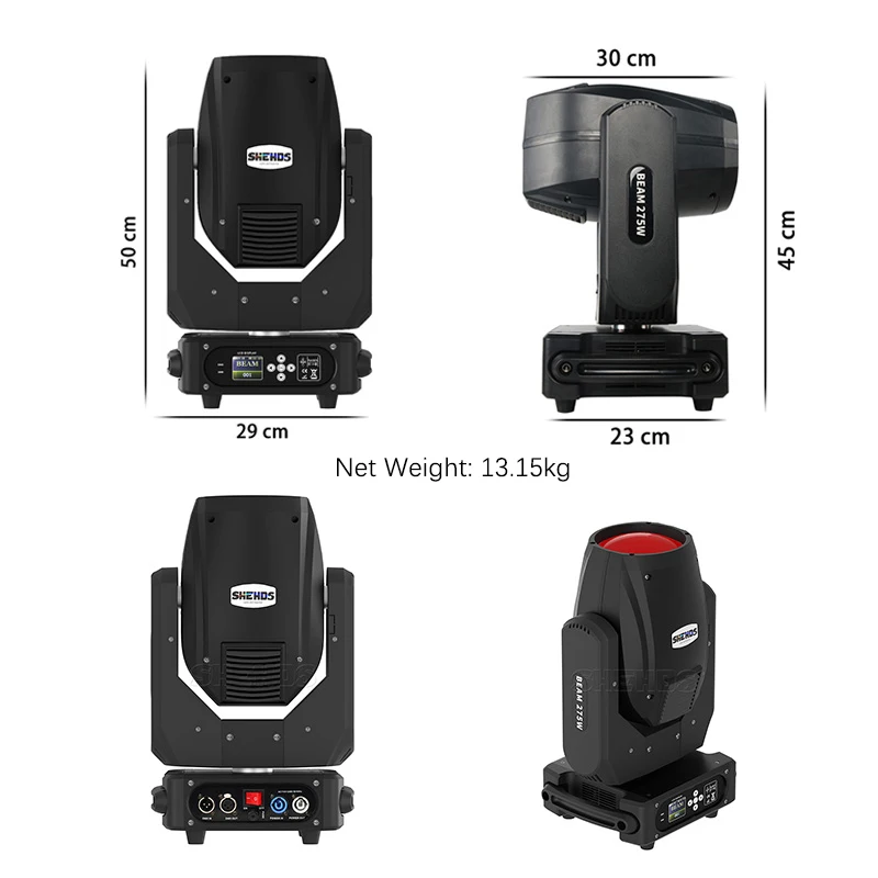 Shehds Beam 275 Double Prism 275W 10r Sharpy Light Moving Head Professional Stage Lighting with Flight Case