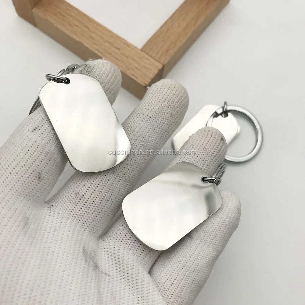 High quality Stainless Steel  Key Ring Tags Blank custom logo keychain