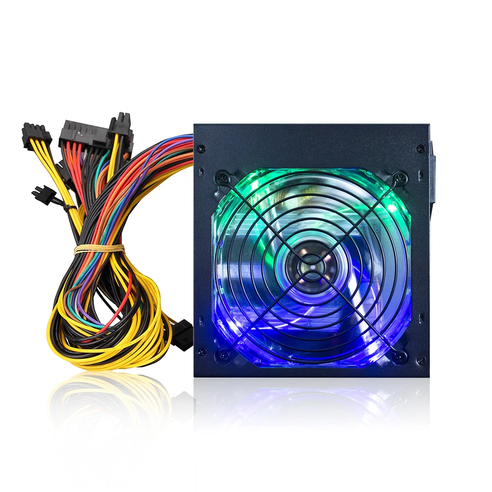 Блок питания для ПК, популярный настольный компьютер OEM 110-260 в, игровой светодиодный RGB-светильник, вентилятор 300 Вт, 400 Вт, 500 Вт, 600 Вт, 700 Вт, компьютерный блок питания для ПК
