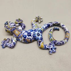 Customized Water Transfer Printing Polyresin Lizard Resin Animal Decoration Background Decorations