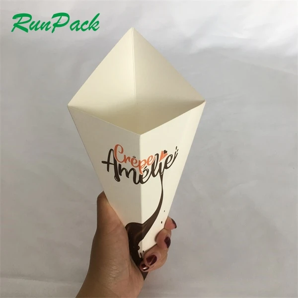 Food keep printable paper cone crepe food trailer crepe cone waffle holder