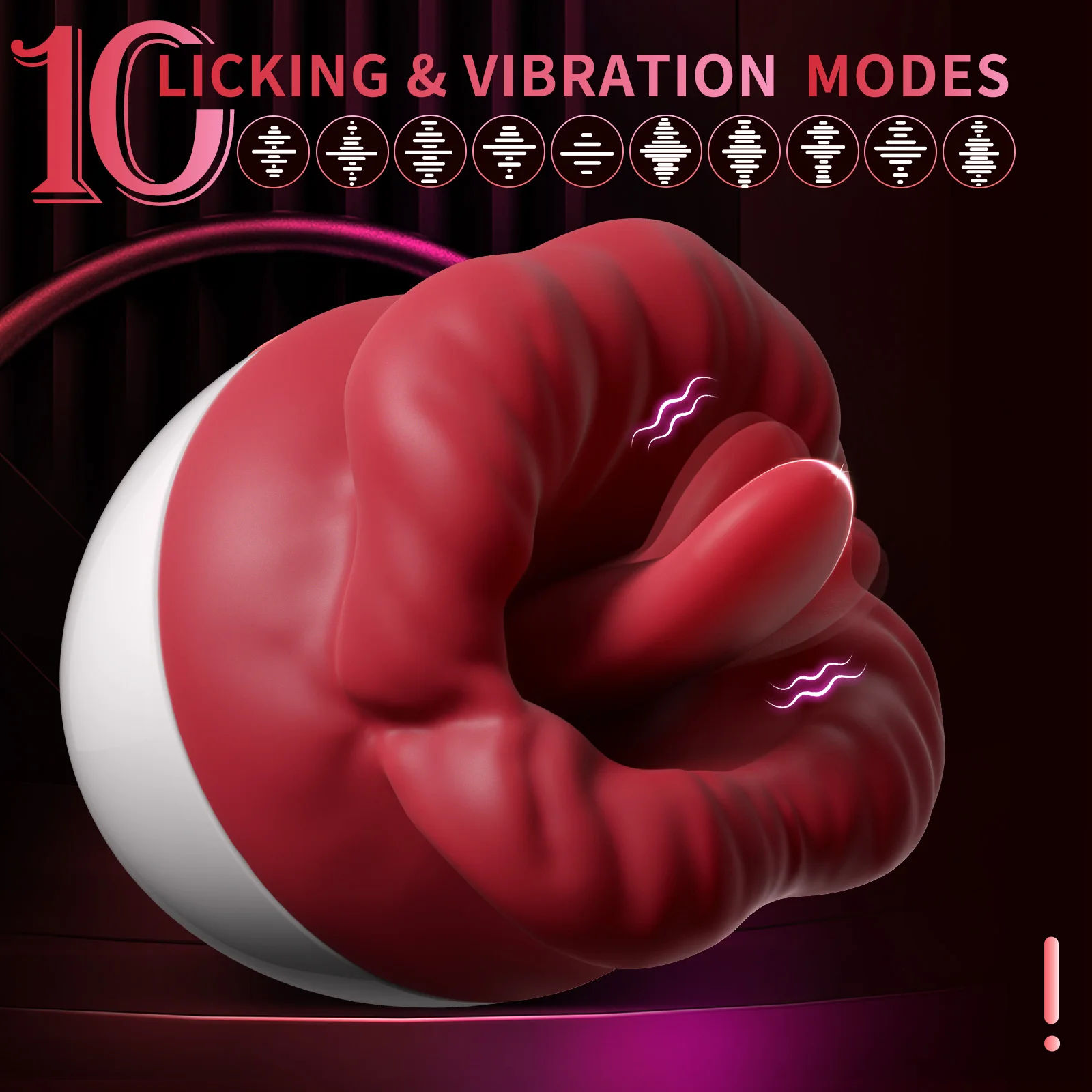 AAV Mouth Shaped 10 Vibrating Tongue Licking Nipple Clitoral Vibrator G-Spot Vibrators Adult Sex Toys for Women Couples Pleasure