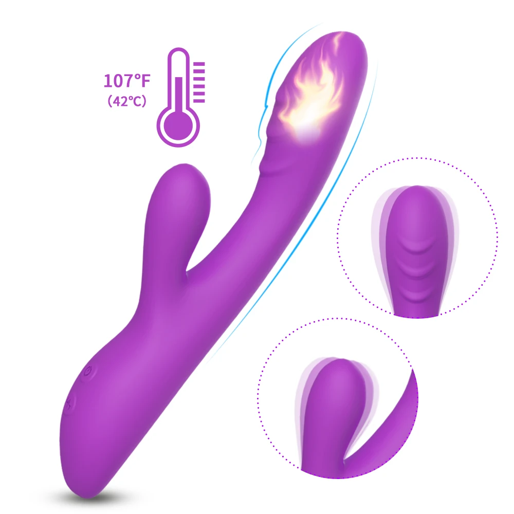 Luxury c-spot massage g-spot heating dildo rabbit silicone vibrator sex toy