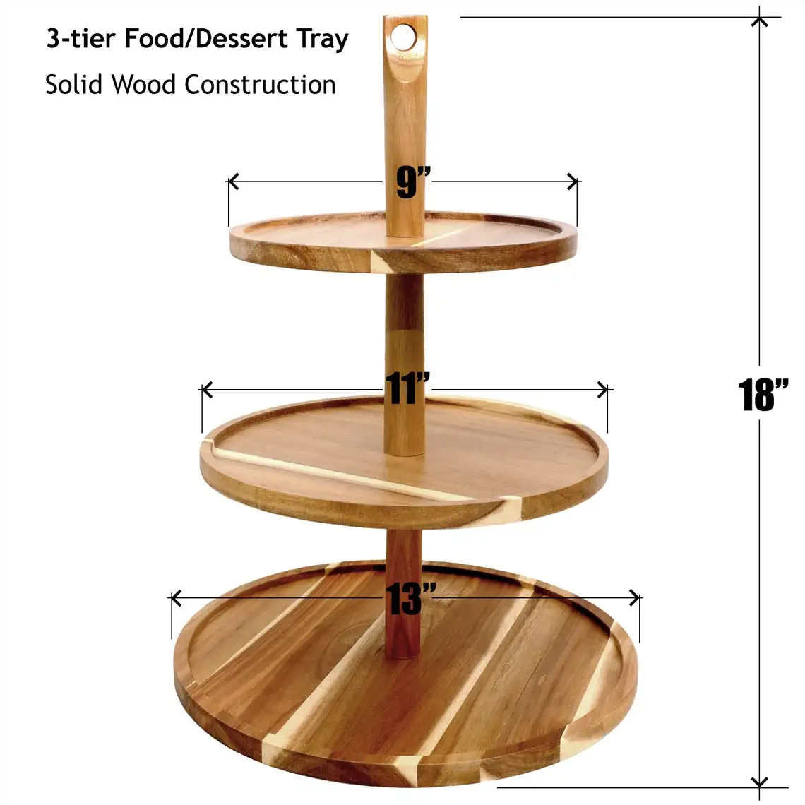3 Tier Cupcake Stand and Serving Tray for Donuts Desserts Tiered Holder Handmade Rustic Wood Wedding