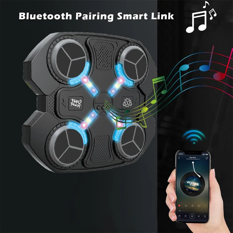 ENJOYSTAR 2024 New Arrival On Wall Boxing Training Machine With Bluetooth Connect Indoor Sport Toy Light Music Boxing Target Set
