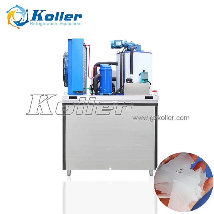 Koller Maquina de Hielo en Escamas 1 тонелада, Maquina para Hacer Hielo Industrial Agua de Mar Acero, неокислительный 304/316 Enfriami