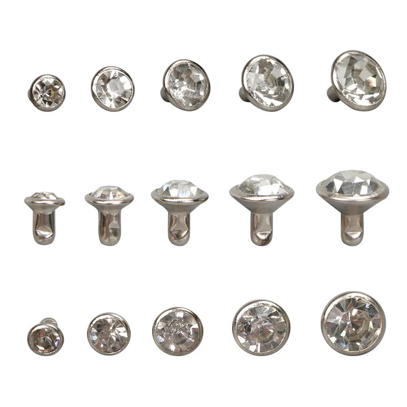wholesale Fashion cheap crystal decoration garment rivet Metal Rhinestone Rivets Studs For Leather
