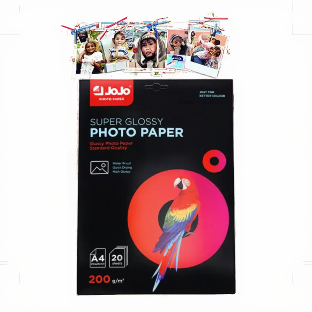 One Face 200g High Gloss A4 Size One Side Photo Paper for Inkjet Printers Waterproof Label Jojo Paper Color Inkjet Photo Paper