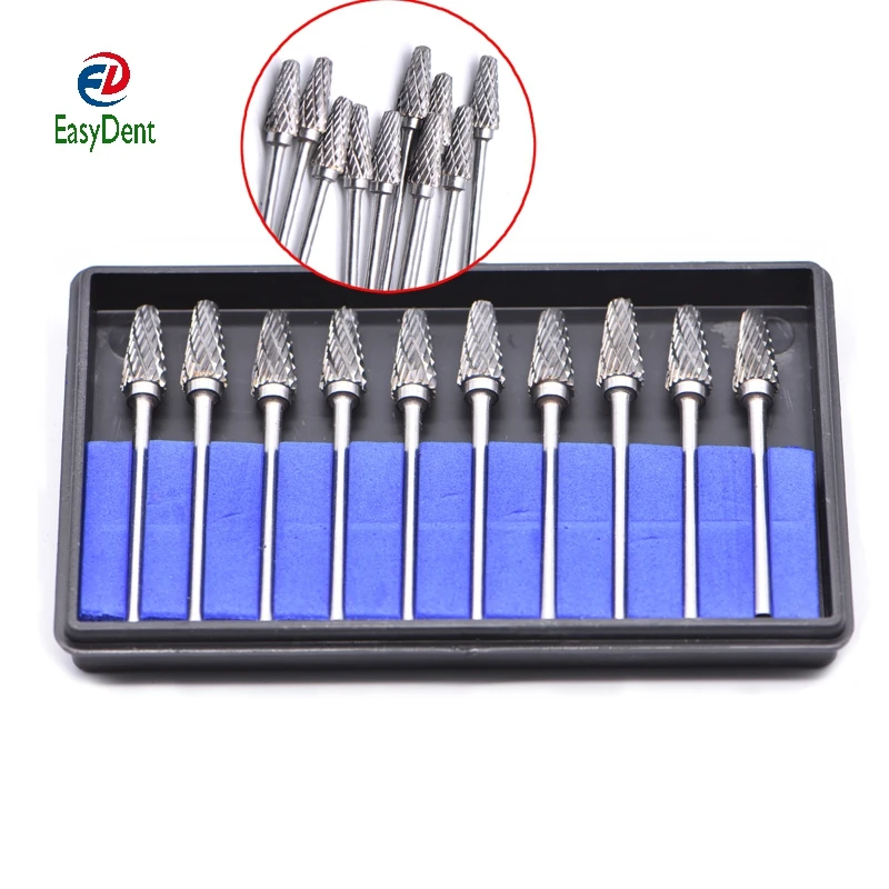 L6 Dental Grinding Heads Dentistry Equipment Tungsten Steel Carbide Burs Drills Teeth Polishing & Smoothing Dentist Tools 10pcs