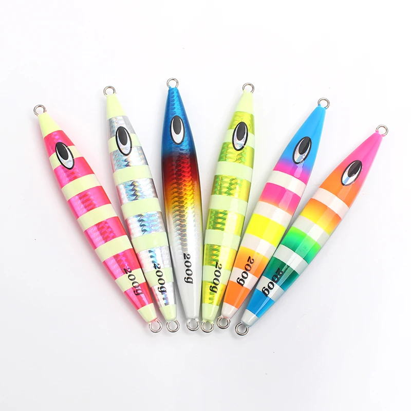150g 200g 250g Vertical Jig Fishing Metal Glow Saltwater Shore Power Lead Slow Pitch Fishing Accessories Jigging Lure