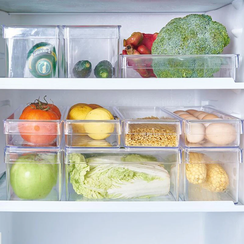 Kitchen Drawer type food storage containers transparent  PS plastic food sorting boxes