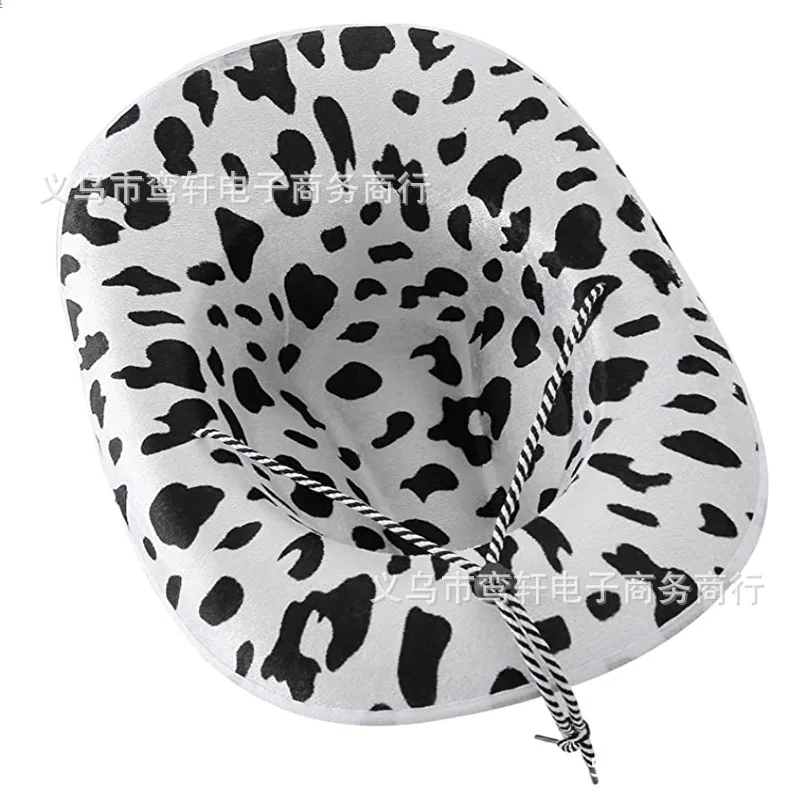 Straw Cowboy Hat Halloween Carnival Tiger Pattern Felt Cowboy Hats Leopard Pattern Zebra Custom Cowboy Hat