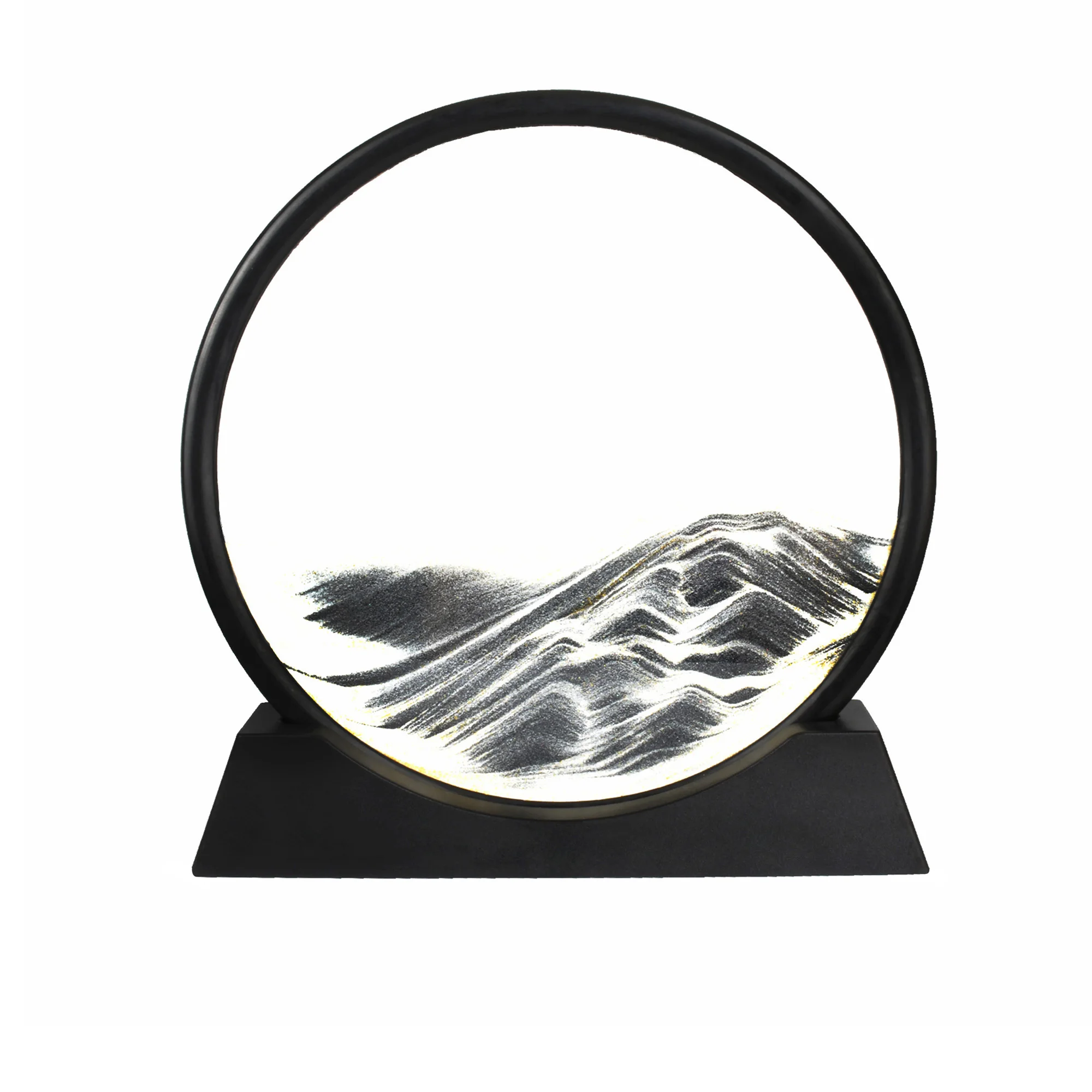 Креативный домашний декор 7 дюймов/12 дюймов движущийся песок художественная картина круглые 3d-песочные часы дисплей стекло цветные ремесла