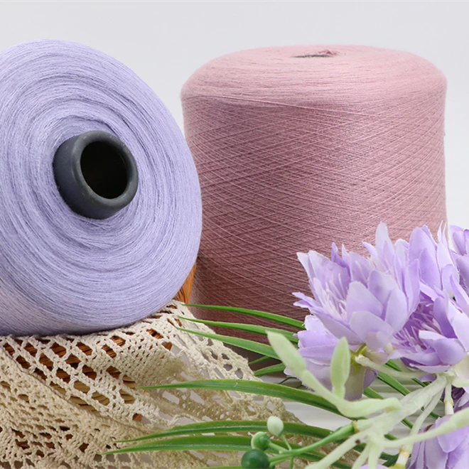 Лучшая цена 28s/2 48nm/2 вискоза Pbt нейлон Смешанная окрашенная пряжа для свитера вязальная машина пряжа
