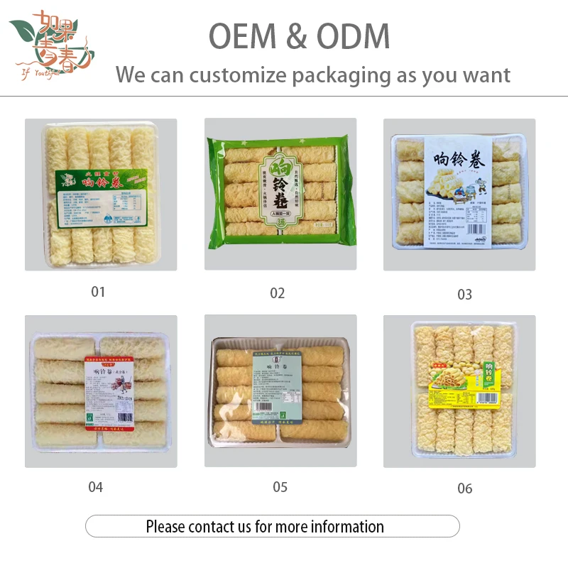Wholesale  Bean Food Fried Beancurd Roll Soybean Products Hotpot ingredients Bean Skin Roll
