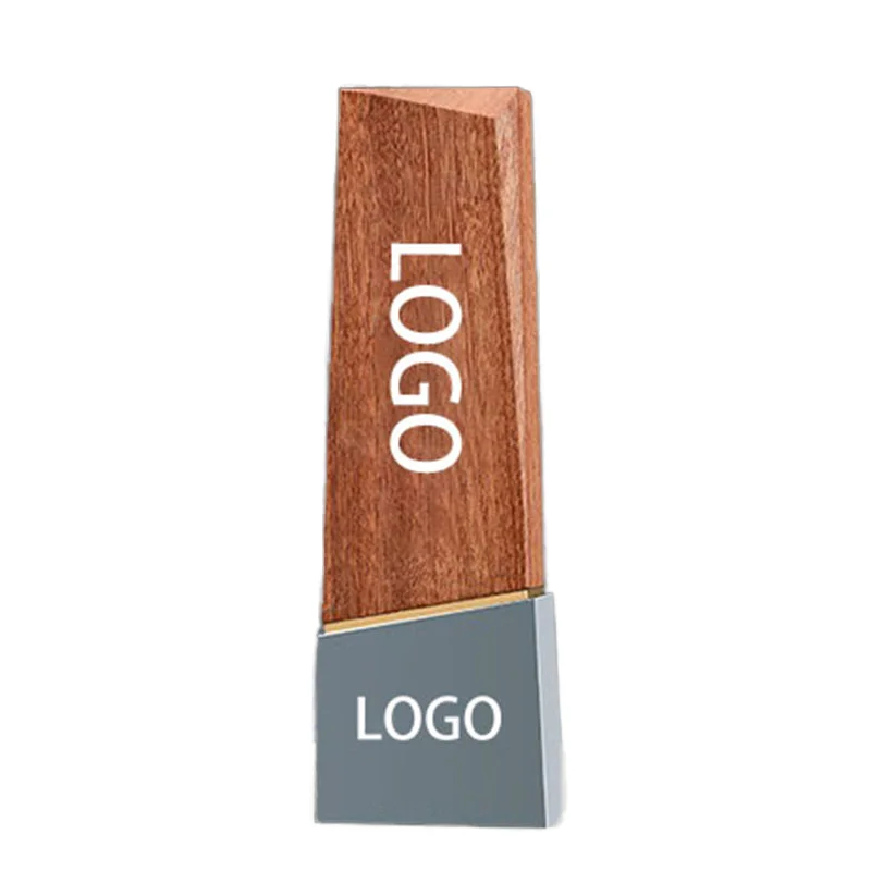 Wooden Factory Price Custom Logo Trophy Medals Private Design Brand Label Trophy  for Business Gift Sport Awards