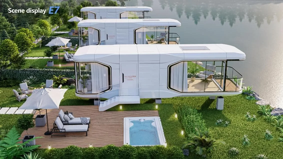 Anti-Seismic Mobile Luxury Prefab Villa Waterproof Capsule House Hotel Insulated Prefabricated Cabin Sleeping Pod