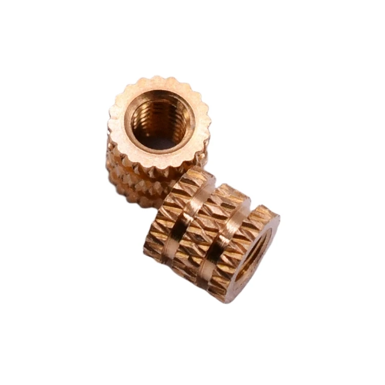 Jiyan Best Sell CNC Machining Brass Threaded Nut Through Hole Knurled Brass Nut Customized Parts