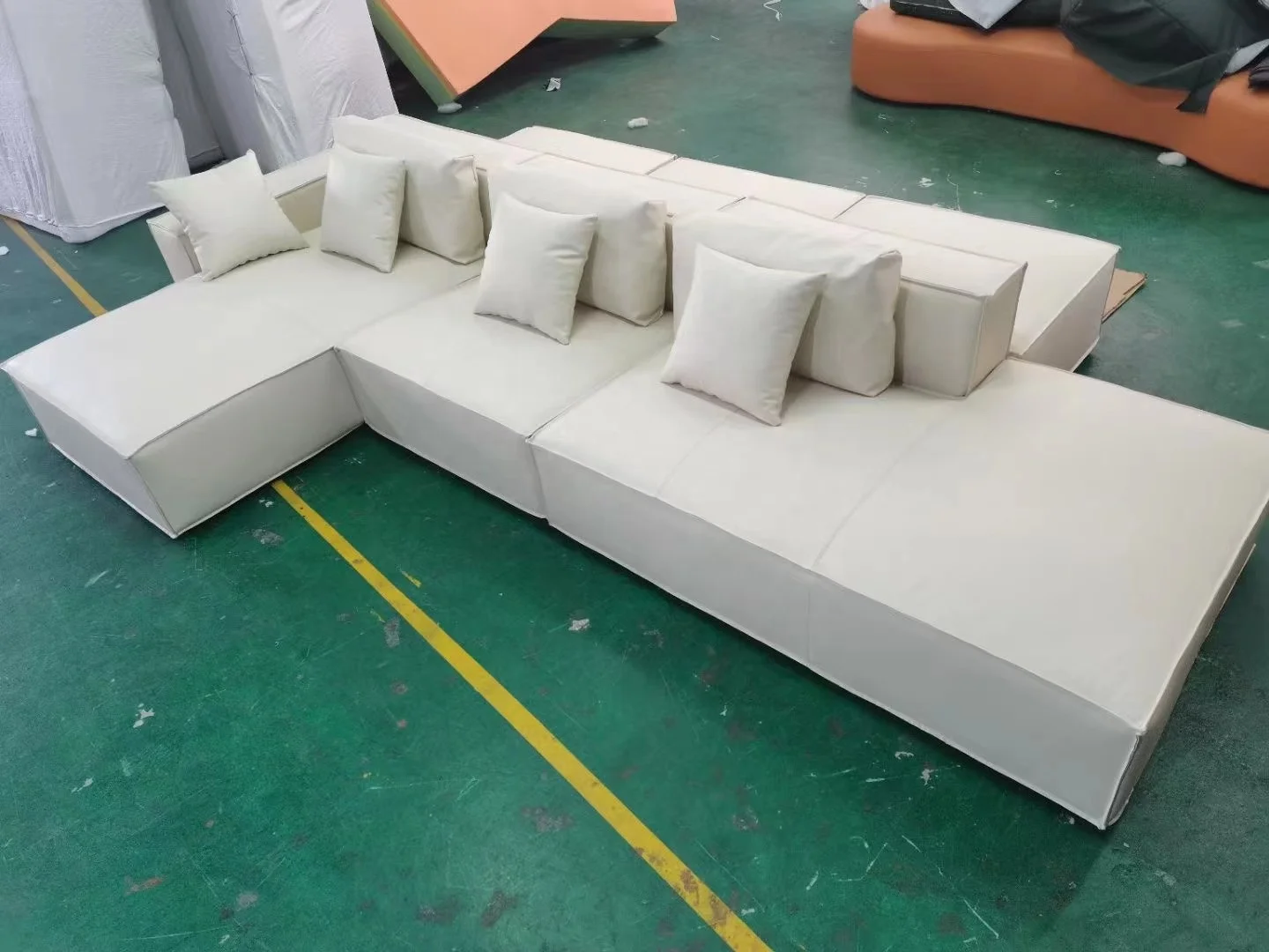 Modern cube sofa simple designer couch leather sectional sofa set for living room