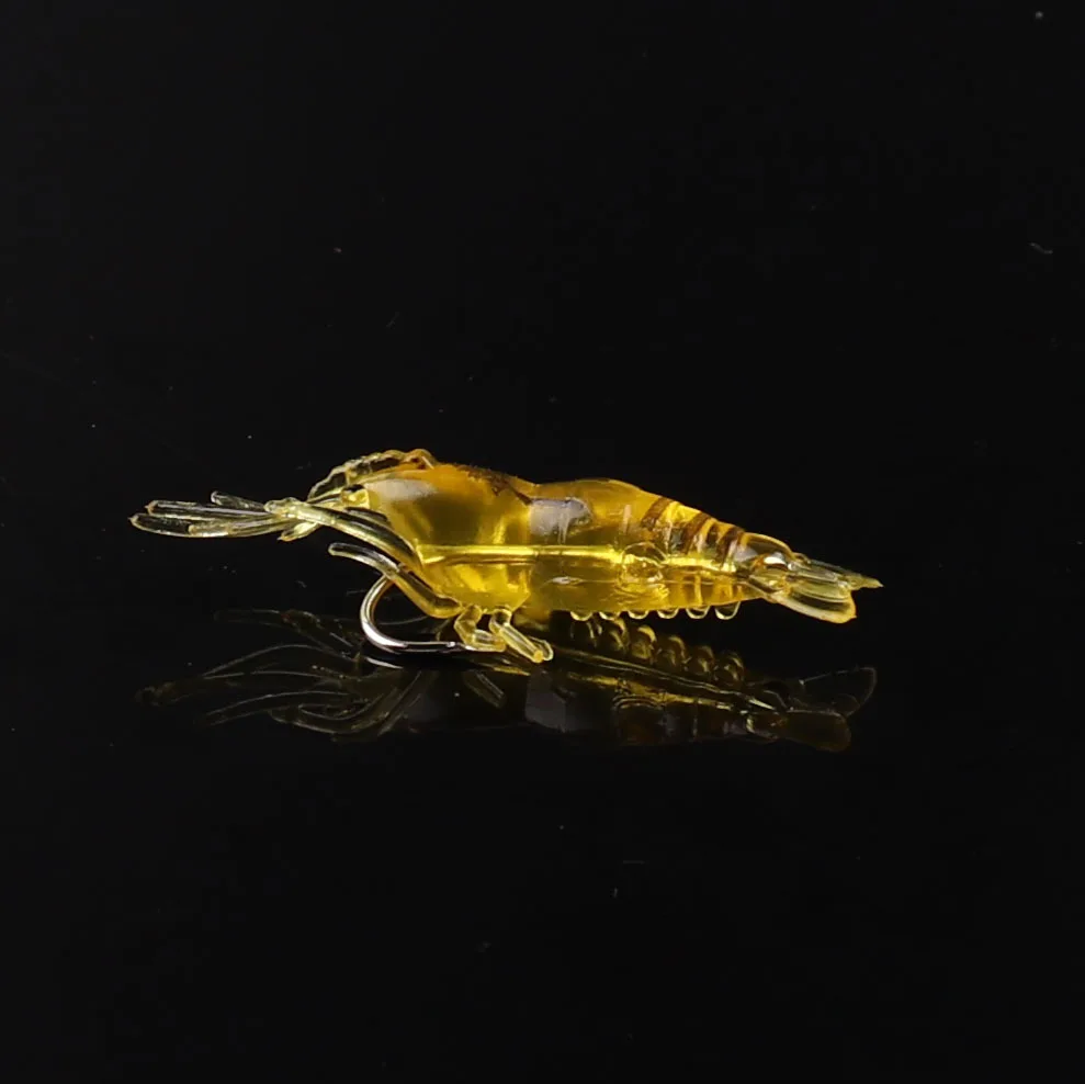 Luminous Shrimp for night fishing Lure 4cm Soft Prawn Shrimp Fishing Lure Bionic Artificial Bait With Lead Sea Fishing