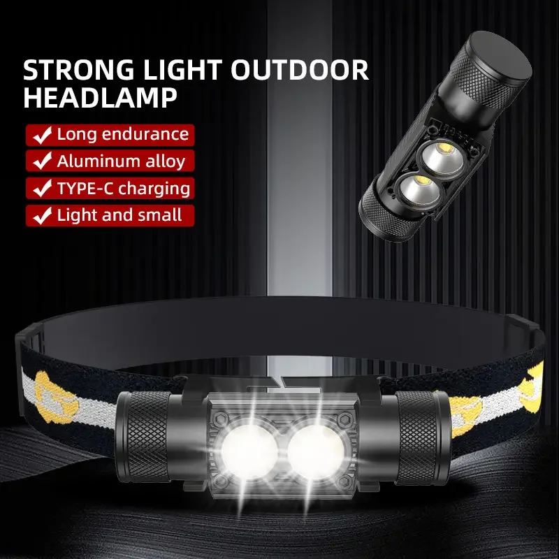 Outdoor USB Rechargeable LED Headlamp Multifunction Bicycle Headlamp Light for Working Ridding