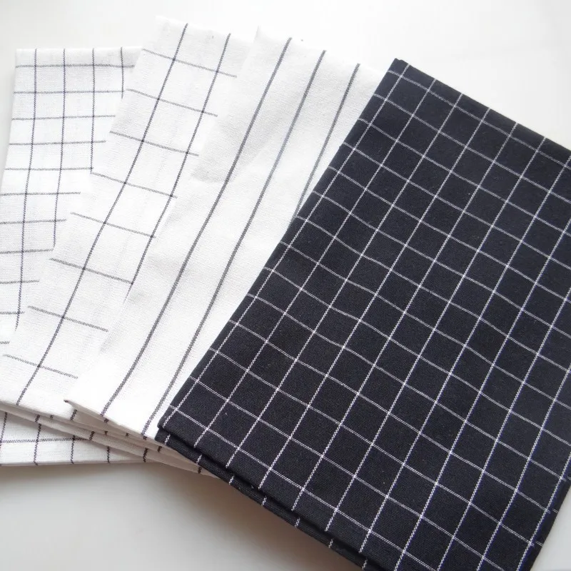 Ins yarn-dyed black check white striped back ground cloth home kitchen  napkin tea towel kitchen towel