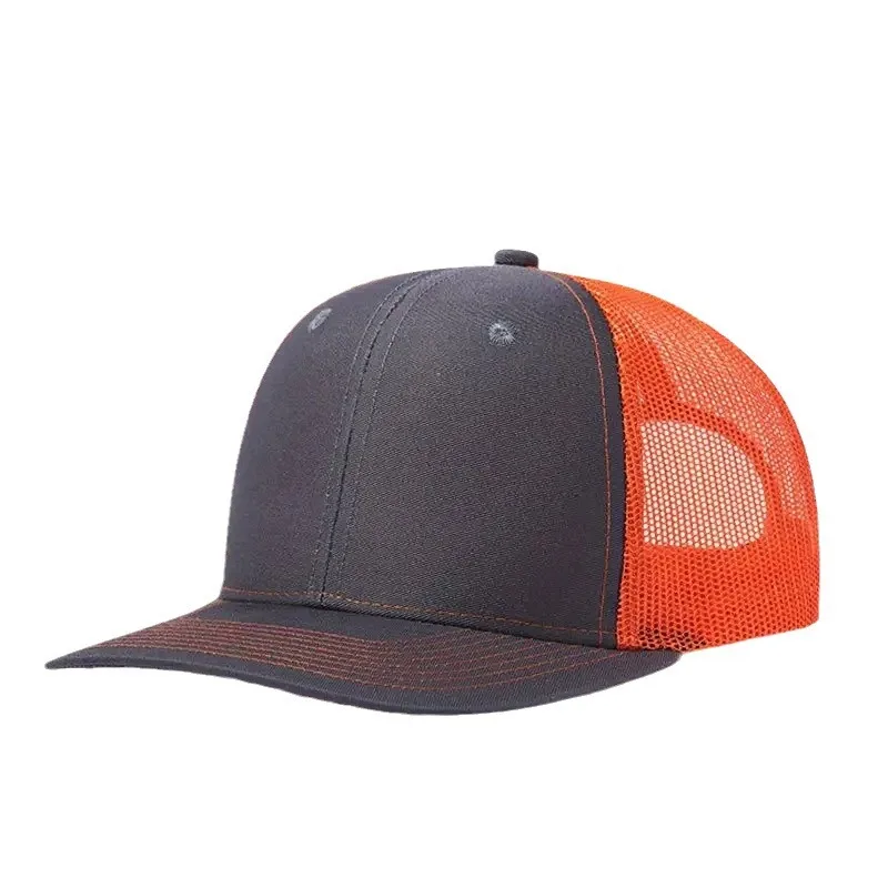 Camo Trucker Hat 7 Panel  Trucker Hat Custom Embroidery Leather Patch Fitted Baseball Caps port Golf Men Dad plain trucker Hat