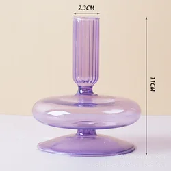 Handmade Transparent Creative Decoration High Temperature Resistance Glass Candle Holder for Home Wedding