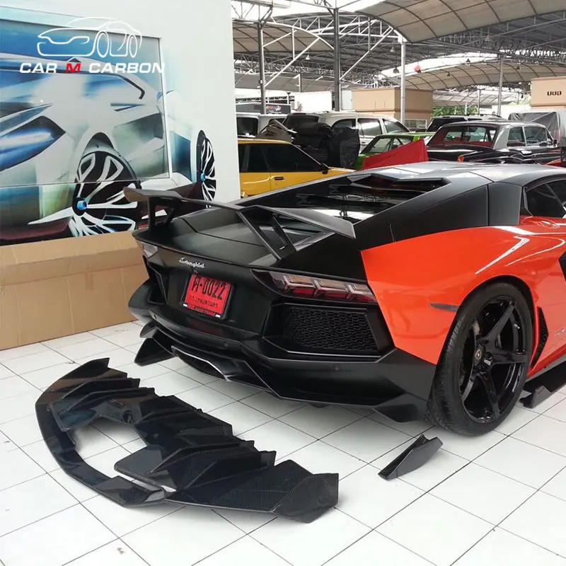 DMC style car dry carbon body kit auto body parts rear back diffuser lip for Lamborghini LP700 Aventador 2011-2016Y