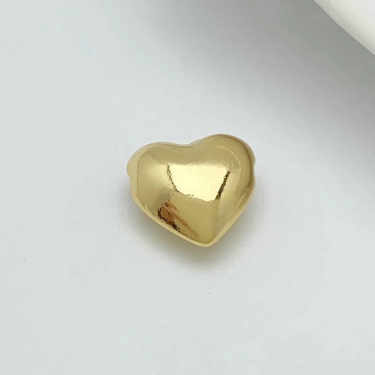 Hot Sell Heart Shape Gold Plated Beads Finding for Jewelry Making Accessories DIY Wholesale Price