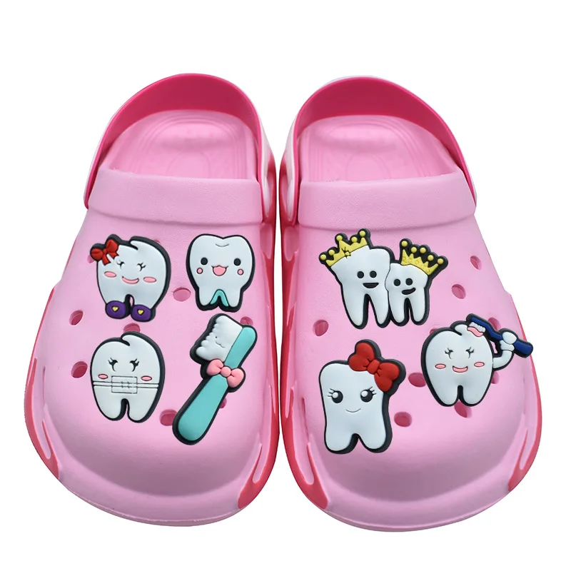 Wholesale charm Protect Teeth PVC Shoe Charm Shoe Decorations for Protect teeth Clog Charm