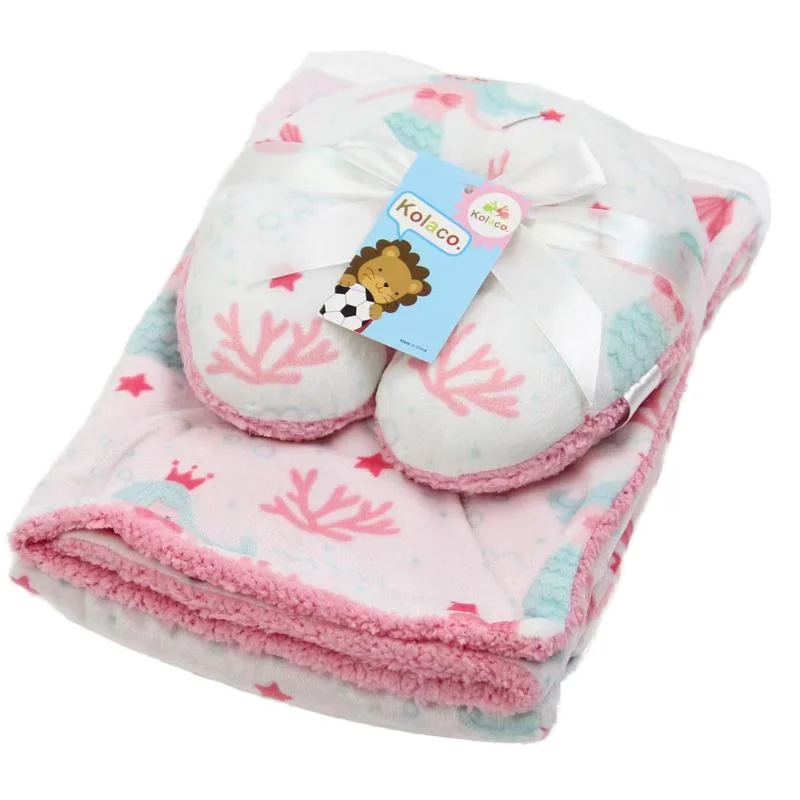 Unisex 200TC Super Soft 3D Animal Bedding Set 200TC Neck Pillow Plush Blanket Summer Knitted Floral Character Baby Bedding
