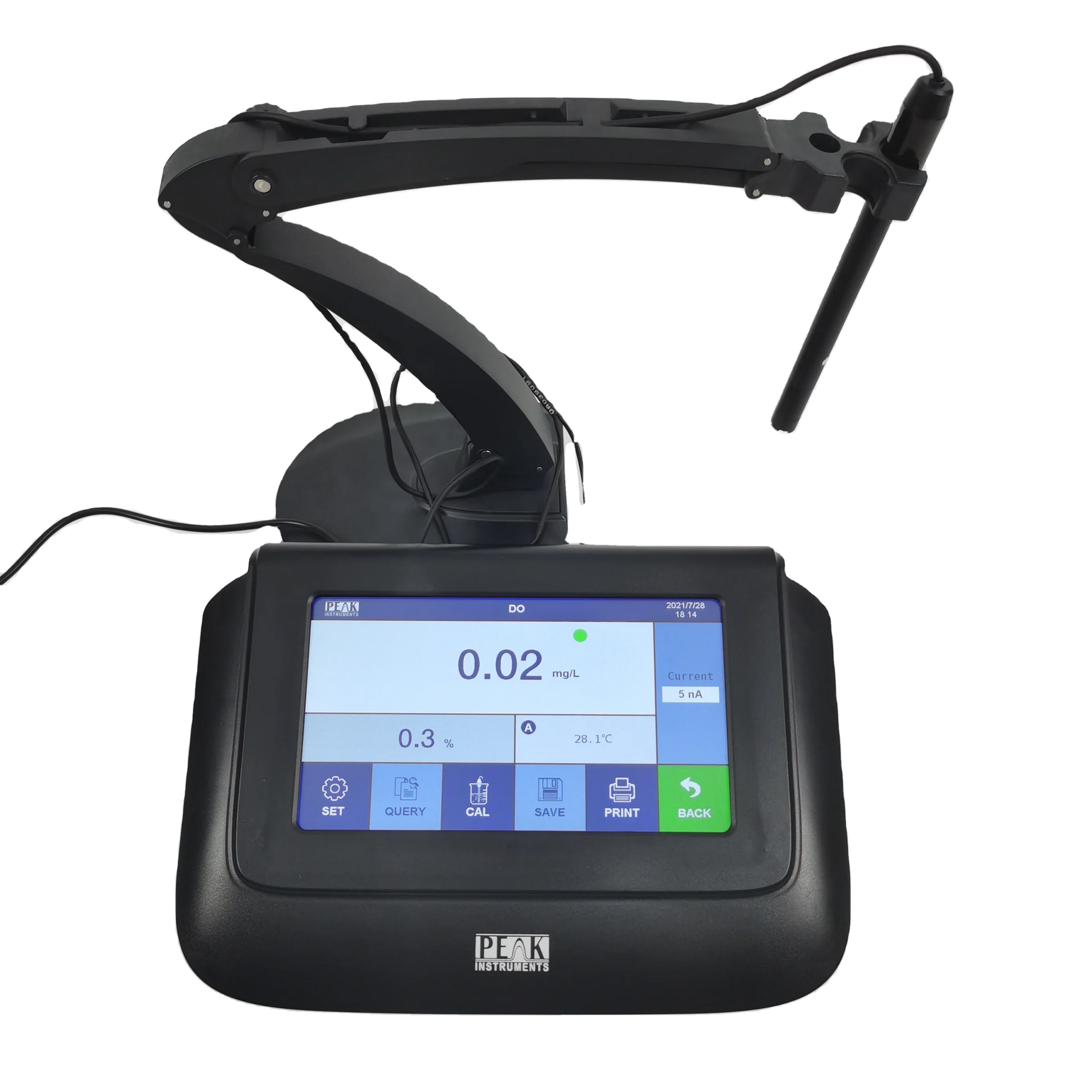 Laboratory benchtop touch screen dissolved water oxygen meter