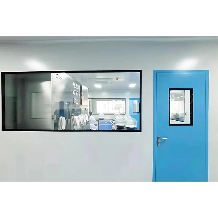 Customized Gmp Anti-Bacterial Clean Room Door System Interior Laboratory Purification Hospital Steel Medical Double Door