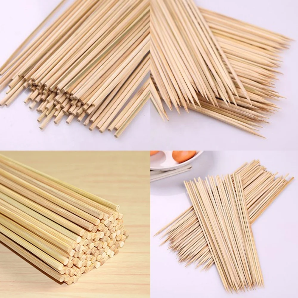 2.5*150mm round disposable bamboo sticks skewer for chicken with printing logo
