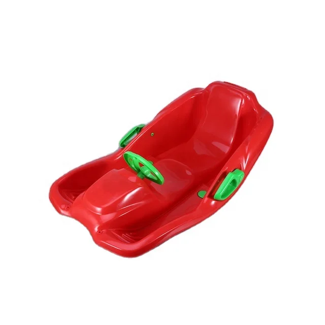 Wholesale factory price snow sports kids adults straight slippery toboggan sled plastic snow sledge Solo product