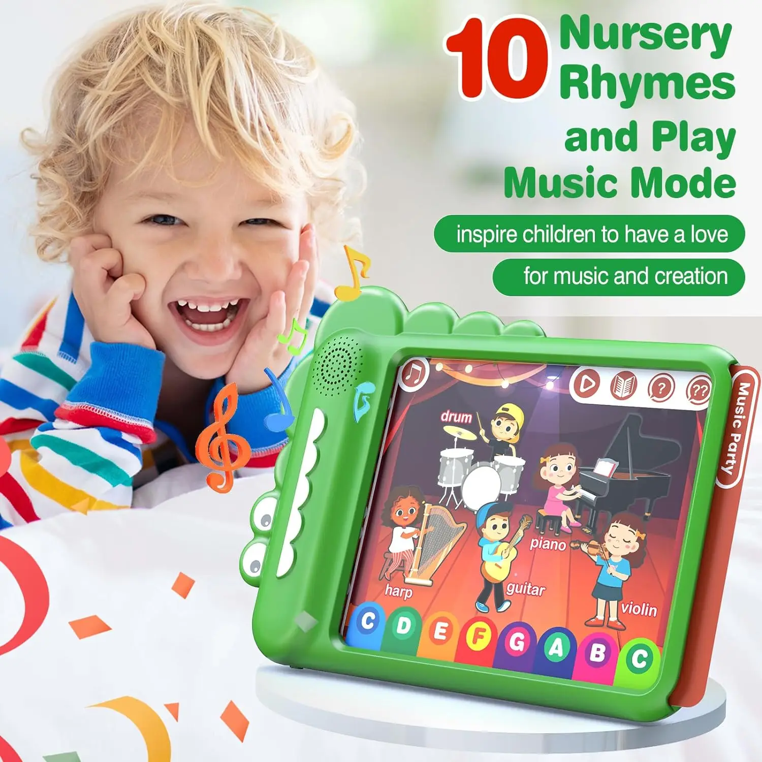 Interactive Educational Tablet Toys for Babies 1-2 Years Old Music & ABC Numbers Learning Activity Smart Talking Tablet
