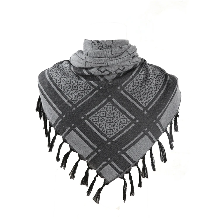 China factory sale custom logo cotton high quality men tactical Arab square scarves