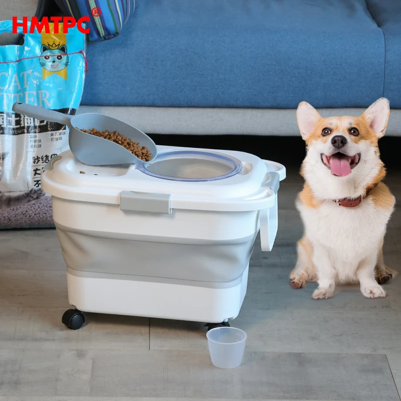 Large Capacity Hot Selling PP TPR Material Portable Folding Pet Food Storage Box Factory Wholesale Dogs Cats Fish Water