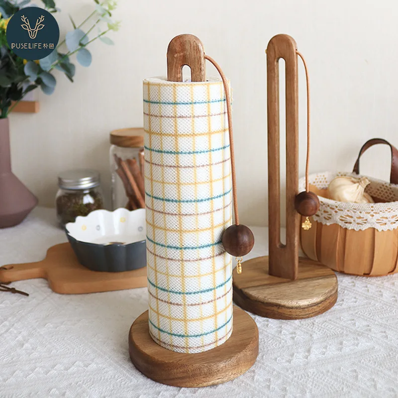 Paper Towel  Vertical Storage Household Items Wooden Frames Kitchen Storage Rack