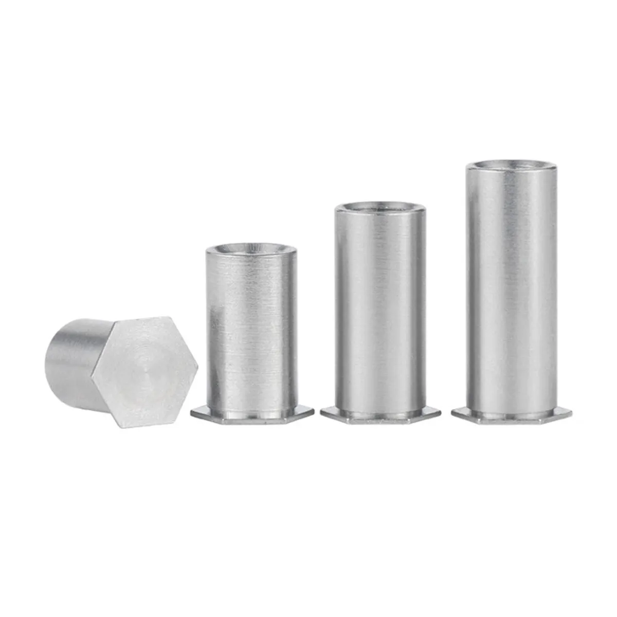 BSOS M4-12 Polished Stainless Steel Zinc-Plated Standoff Nuts Custom Threaded Hole Self-Clinching Metric Rivet Nut Hex Nut