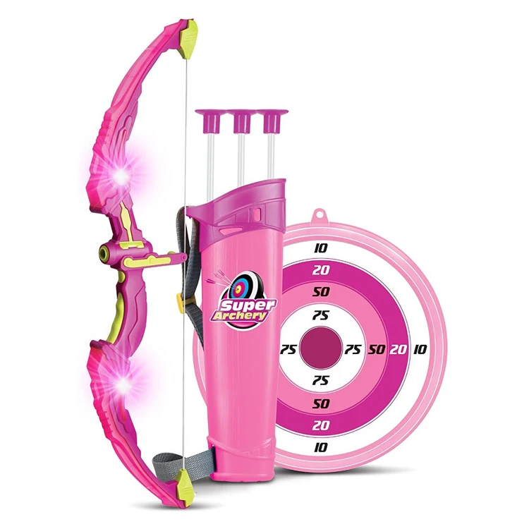 Wholesale Customs Pink Crossbow Hunting Kids Bow and Arrow Toy Princess Basic Archery Toys Set For Kids Outdoor Game Sport Toy