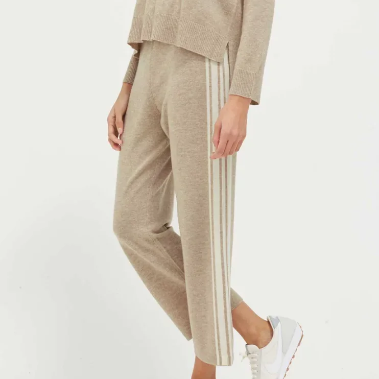 luxury high quality clothes custom love stripe wool 100% pure goat cashmere sweater pullover jersey women