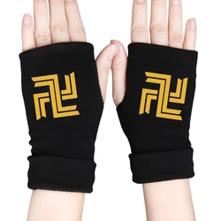 Tokyo Revengers Anime Gloves Winter Warm Unisex Knitted Printed Black Fingerless Half-finger Gloves