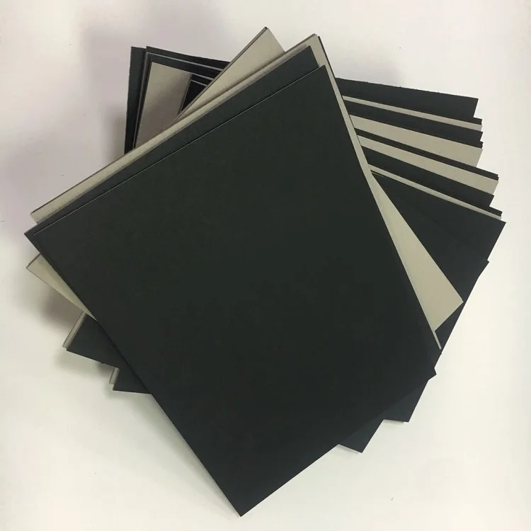 Special size black paper board grey back