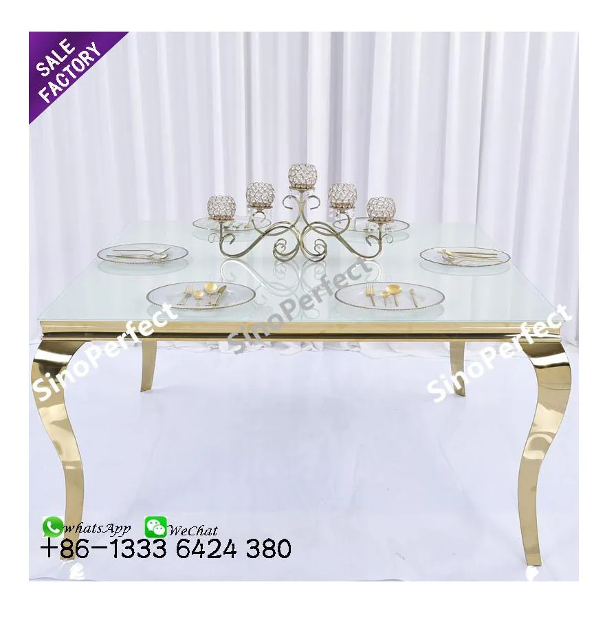 Хороший выбор длинный стол для отеля Свадебный роскошный банкетный из нержавеющей стали в форме серпантина