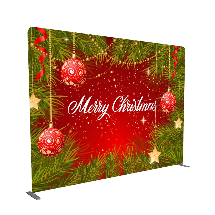 Наволочка пользовательская печать натяжение ткани медиа стена Фотостудия Фон Рождество
