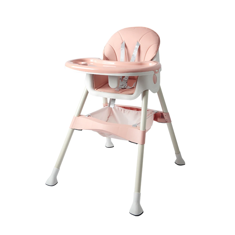 Adjustable pp plastic high dining chair new 2021 easy high chair for baby feeding